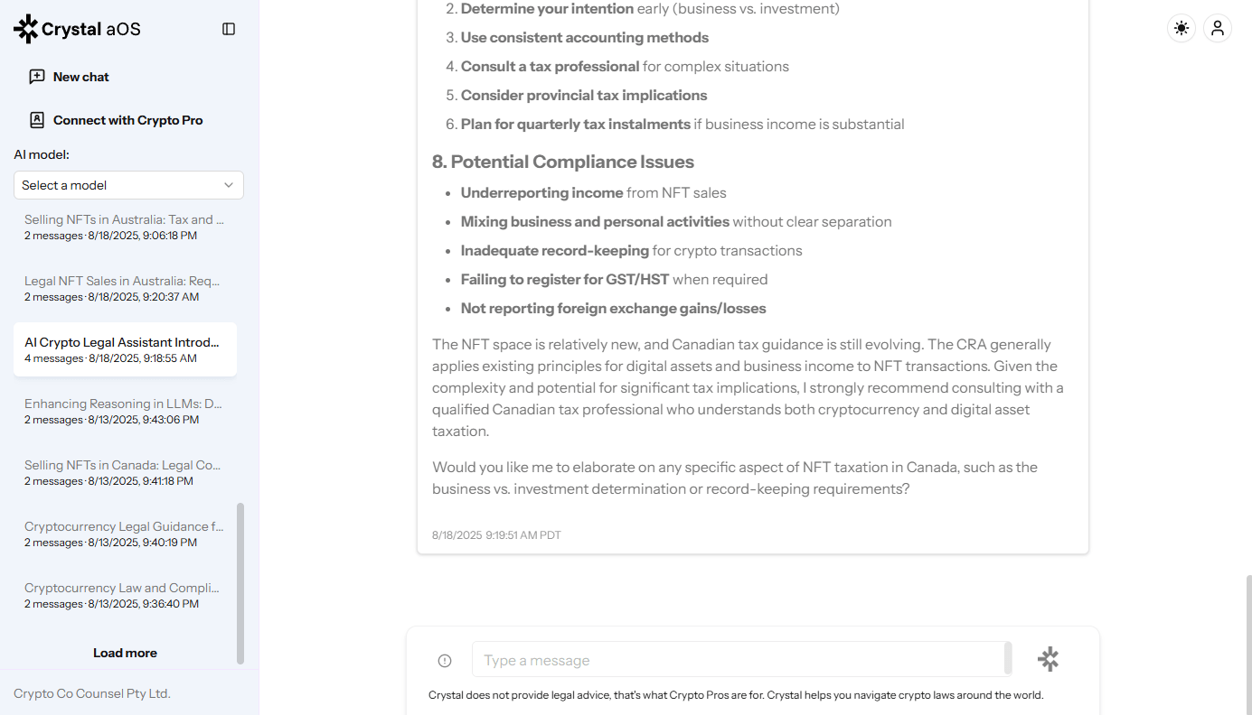 Crystal aOS - AI-Powered Legal Compliance Platform screenshot 2
