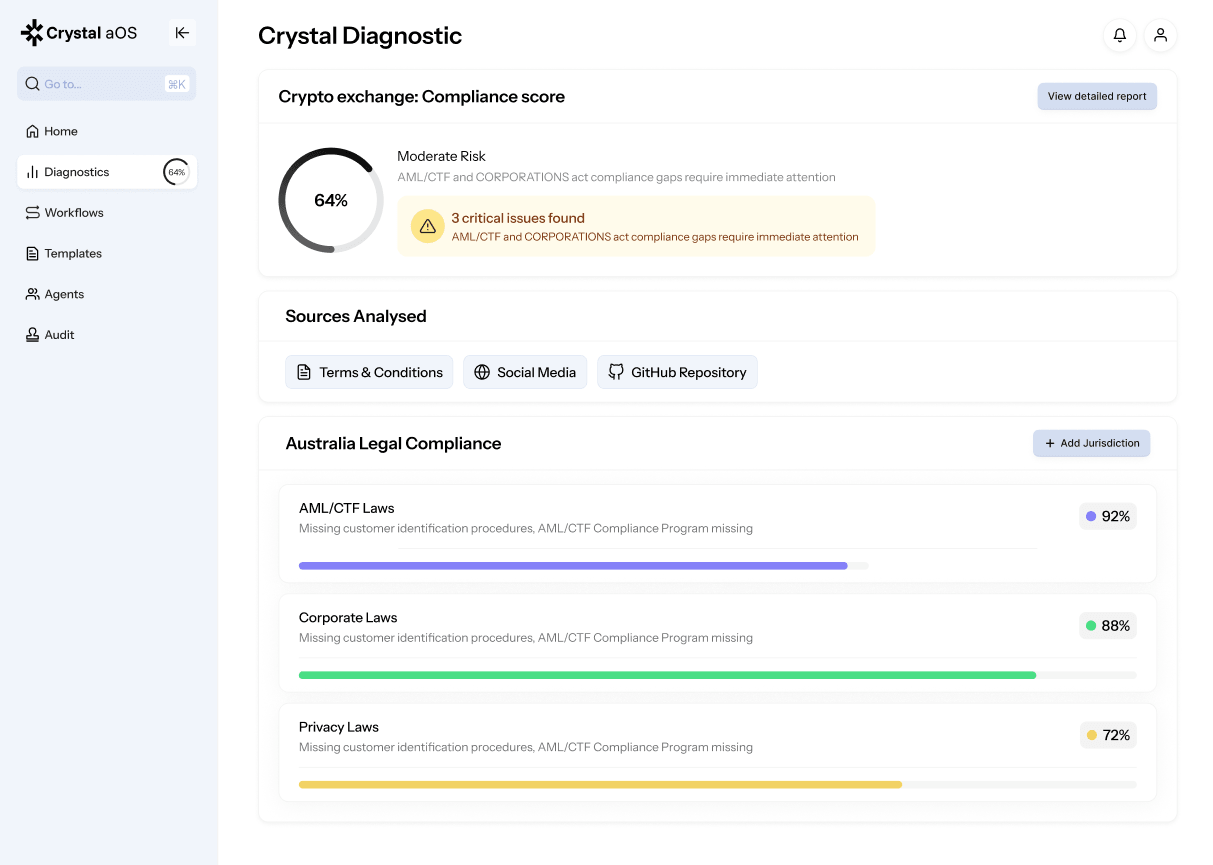 Crystal aOS - AI-Powered Legal Compliance Platform screenshot 5