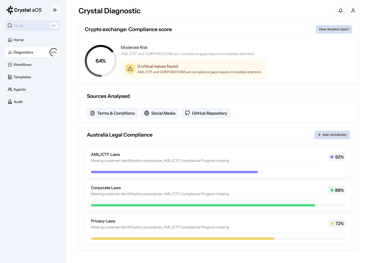 Crystal aOS - AI-Powered Legal Compliance Platform screenshot 4