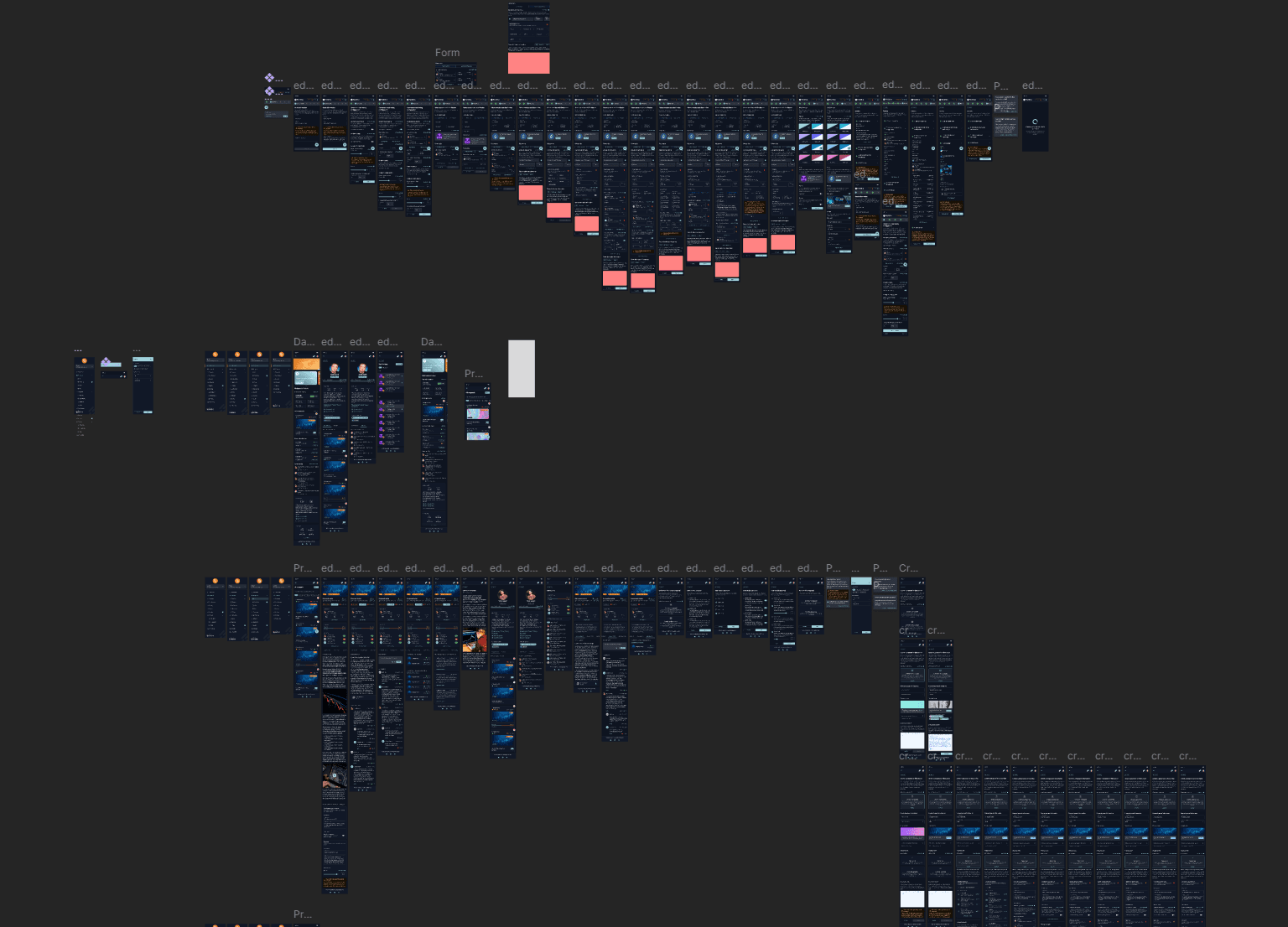 Paideia — Mobile screens with user flow connections